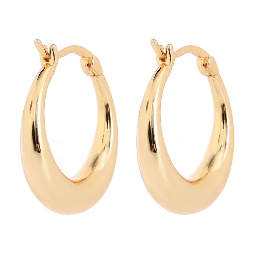 14K Graduated Hoop Huggie Earring in 14K Yellow Plated