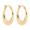 14K Graduated Hoop Huggie Earring in 14K Yellow Plated