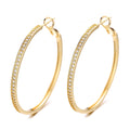 14K Large Hoop Earrings with crystals from in 14K Yellow Plated
