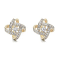 14K Knot Stud Earrings with crystals from over sterling Butterfly Closure