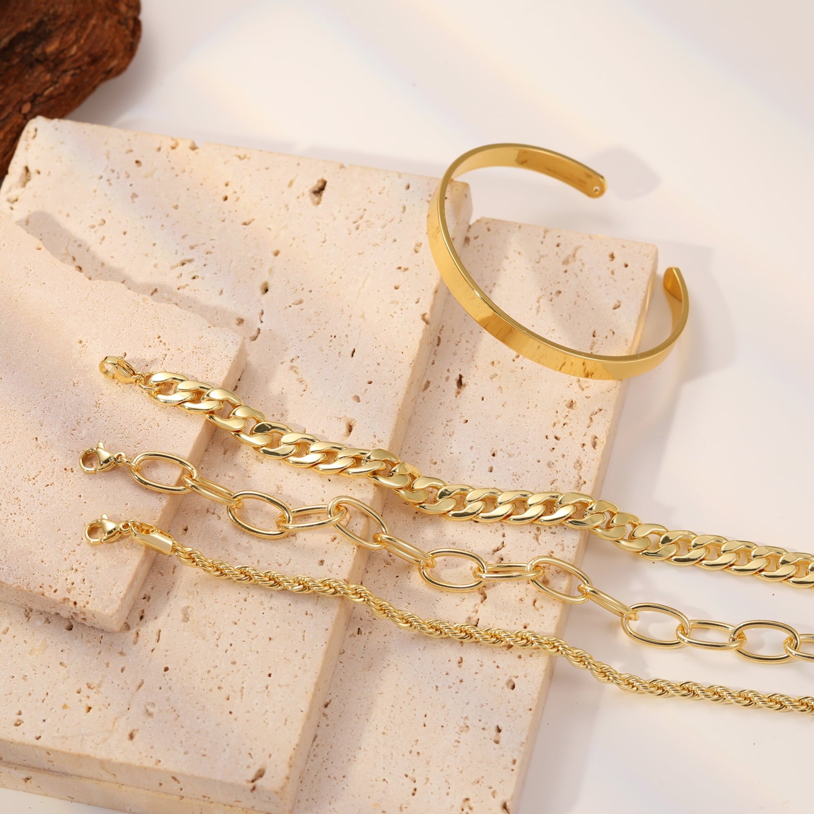 6PCS Bracelets for Women 14K Plated Dainty Layered Stacking Jewelry Set Gifts