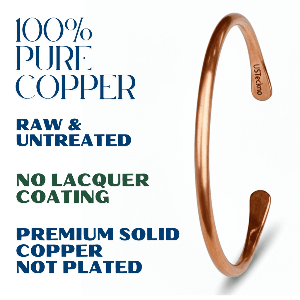 Hand Forged Unisex 100% Copper Bracelet. Made with Solid High Gauge Copper and Health benefits. Enhance your well-being in style!