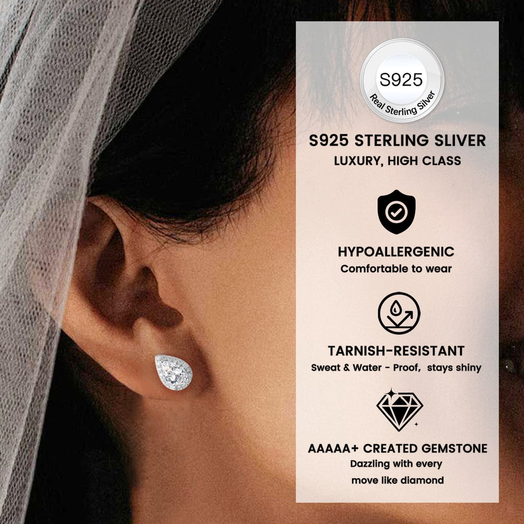 S925 Sterling Earrings Created Pink Tourmaline Stud Earrings October Round Jewelry Gifts for Valentines Day
