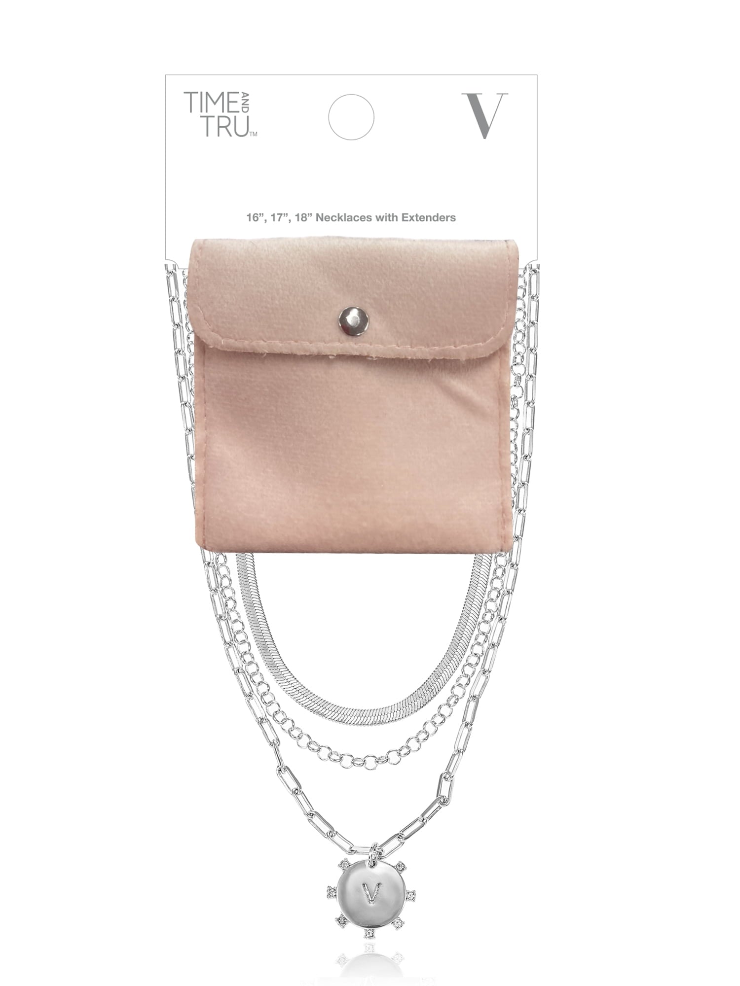 Silvertone Necklace, 3 Piece, Initial A