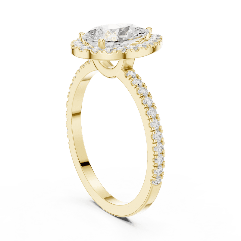 Diamond Ring | 1.37 Pear Cut Diamond Ring for Her | 18K Rose Plated over | D/VVS1 Size 7