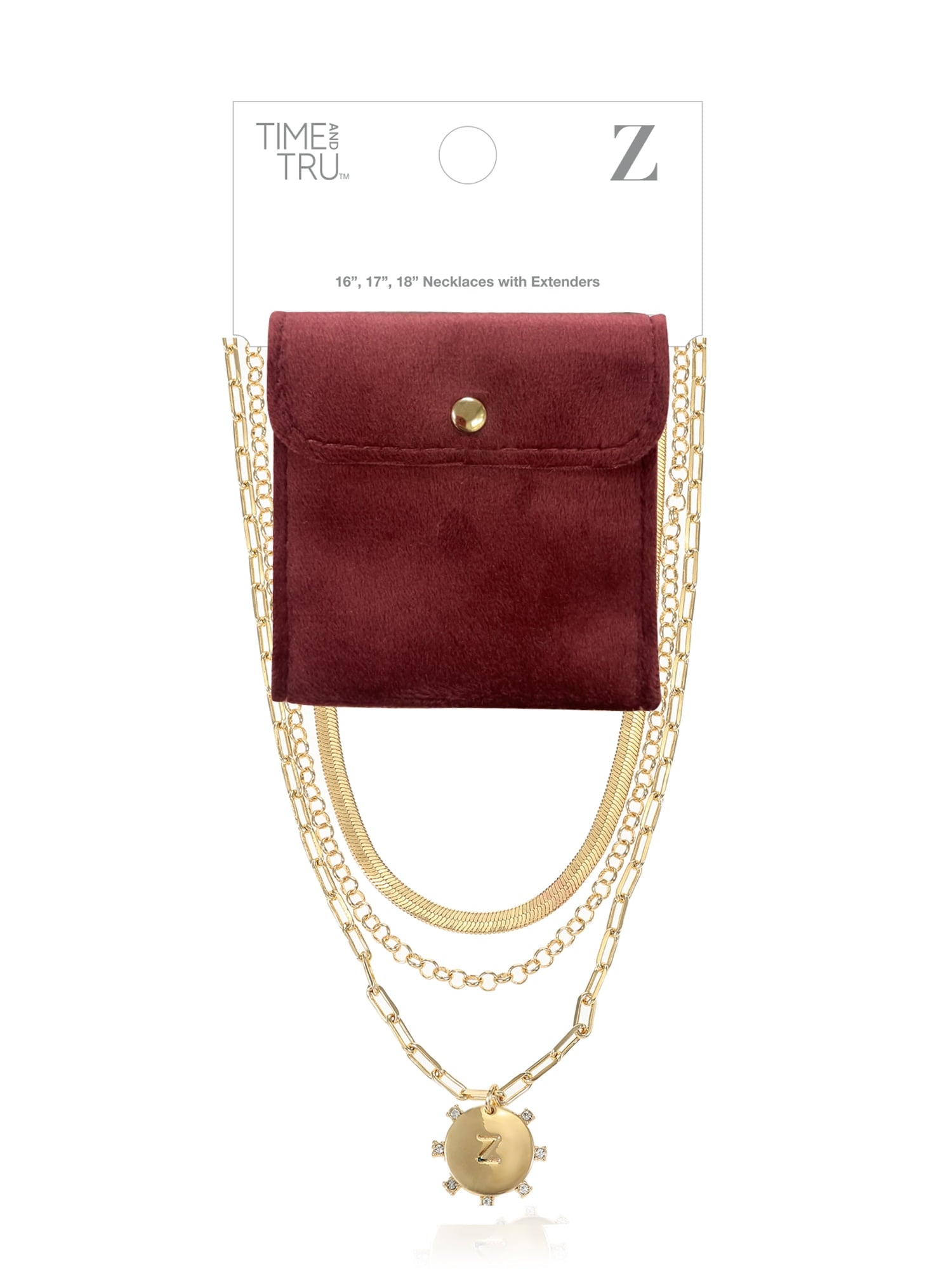 Goldtone Necklace, 3 Piece, Initial J