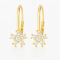 Lever Back Earrings with Crystals in 18K Plated