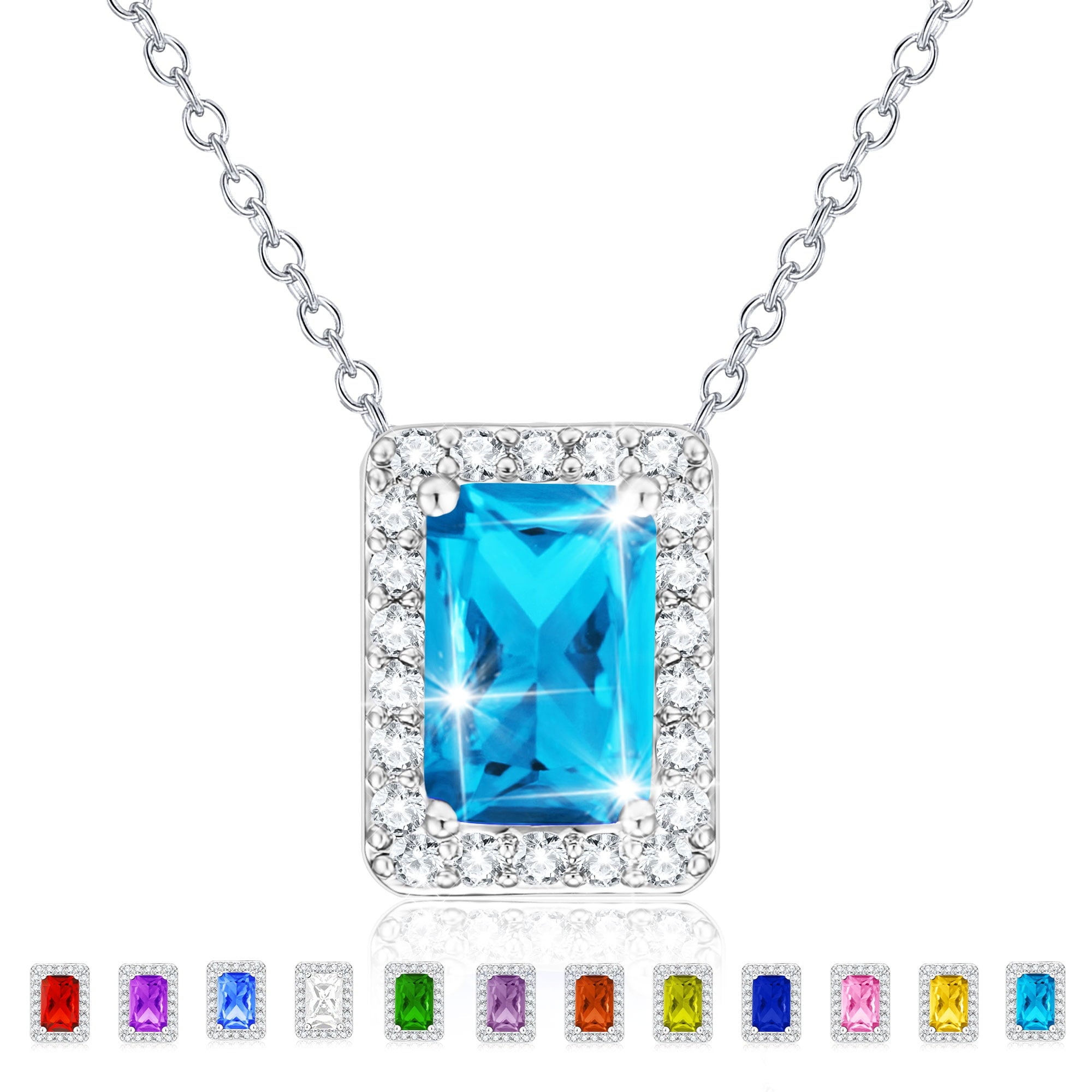 S925 Sterling Plated Heart Necklaces for Women Girls CZ April Pendant with Crystal Easter Basket Stuffers Jewelry Gifts Teen Her Adults Lady Girlfriend Kids