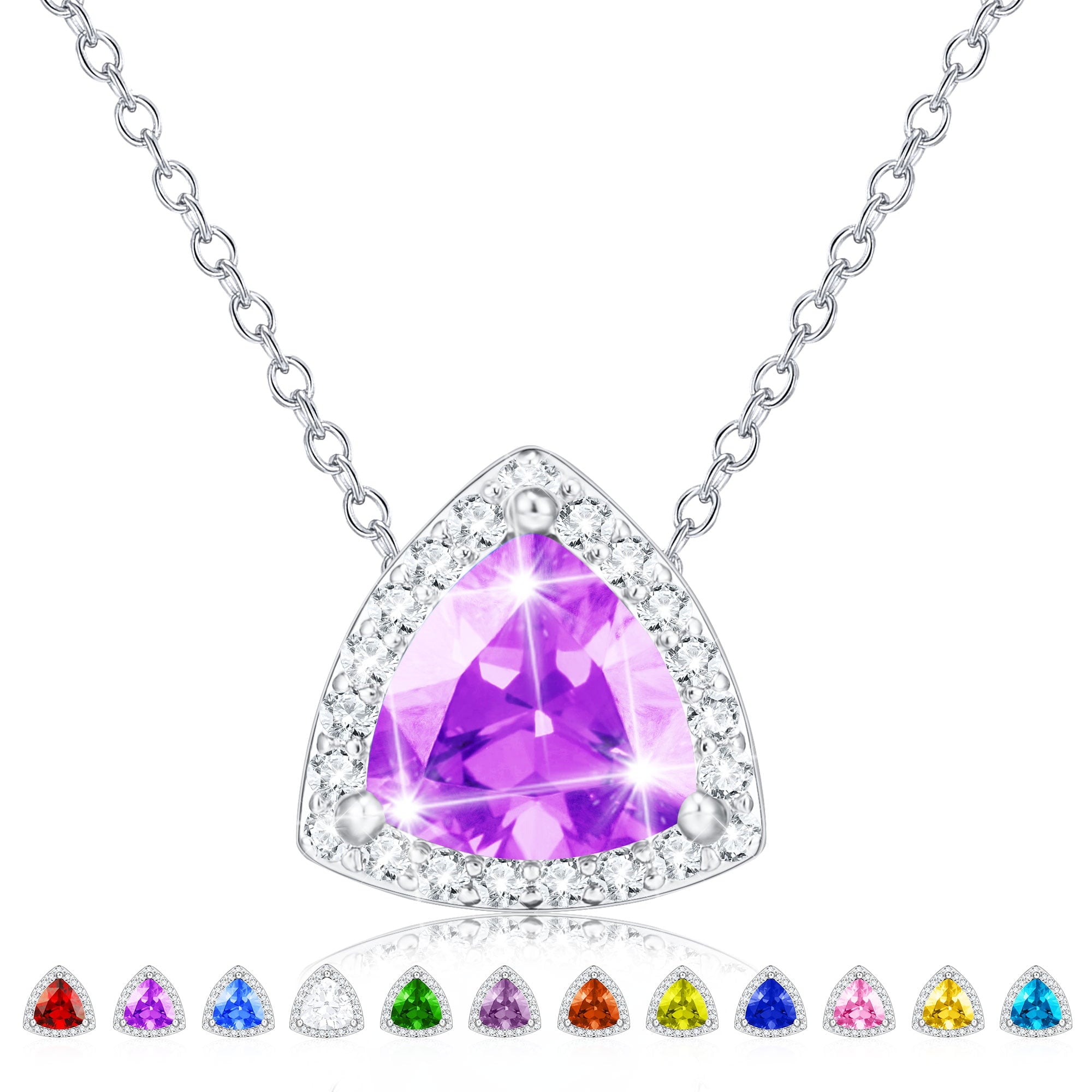 S925 Sterling Plated Heart Necklaces for Women Girls CZ April Pendant with Crystal Easter Basket Stuffers Jewelry Gifts Teen Her Adults Lady Girlfriend Kids
