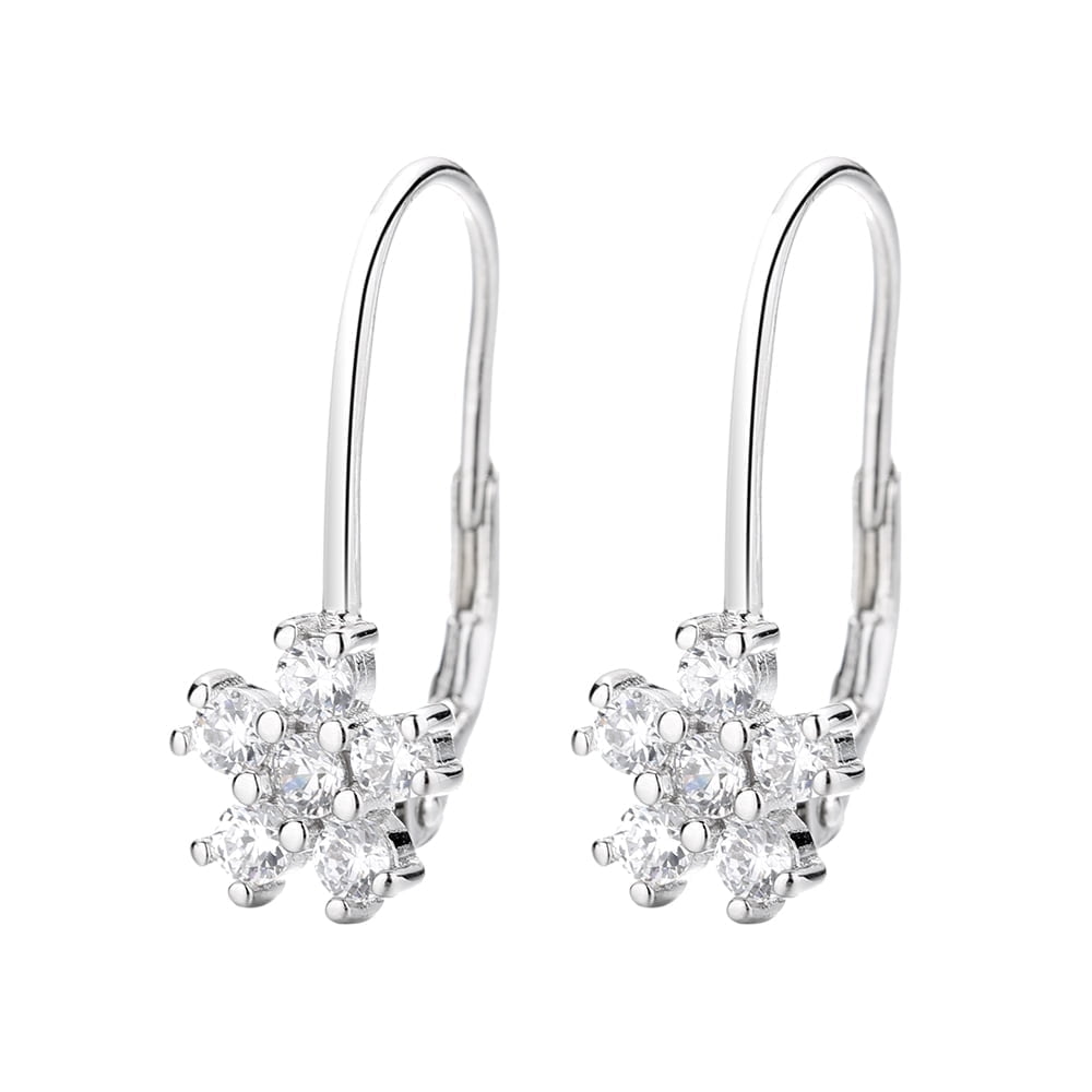 Lever Back Earrings with Crystals in 18K Plated