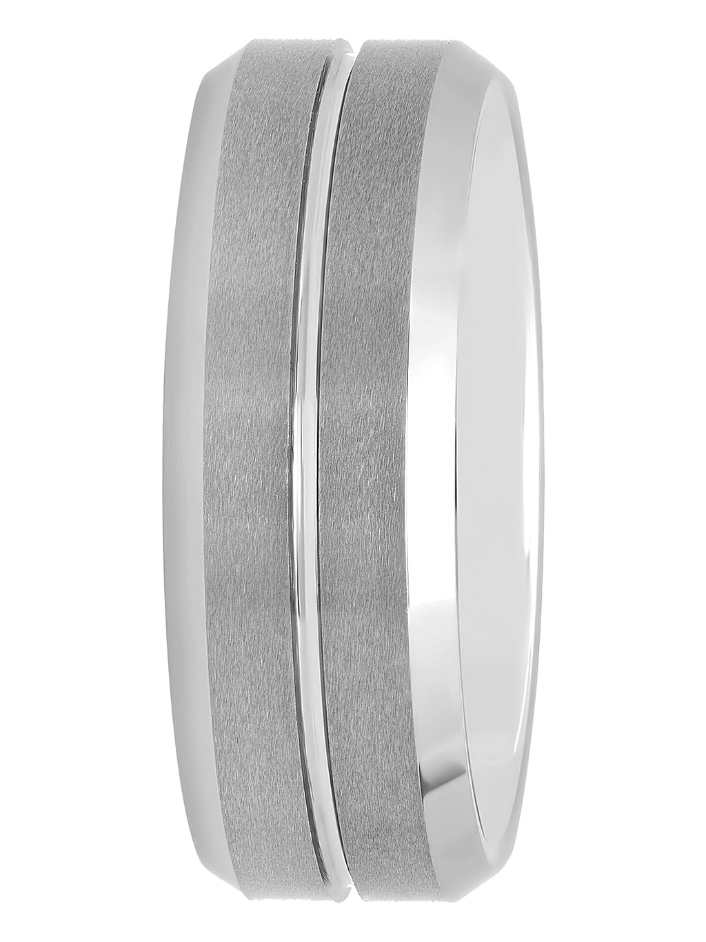 Men's Black Tungsten 8MM Grooved Comfort Fit Wedding Band by Fine Jewelry - Mens Ring