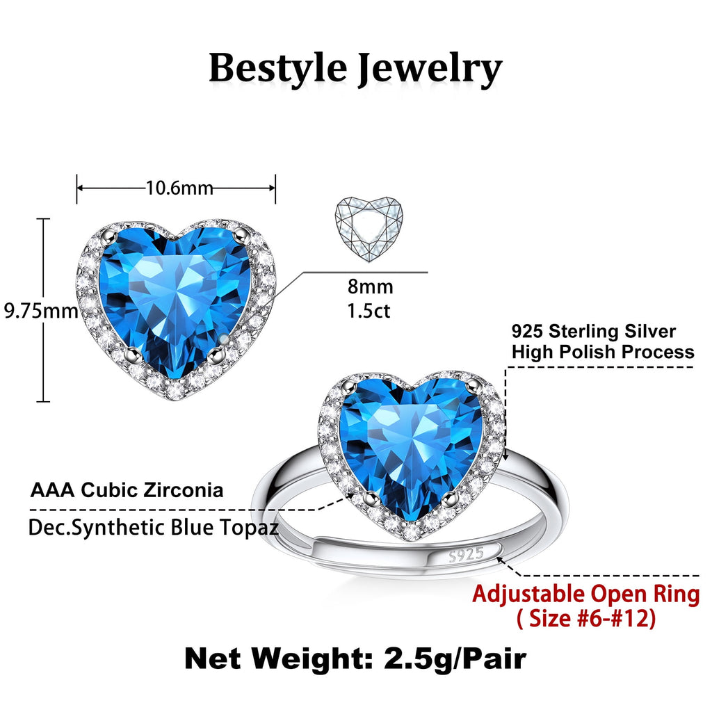S925 Sterling Heart Rings for Women Sparkle Open Band Ring July Created Ruby Rings Size 6-12