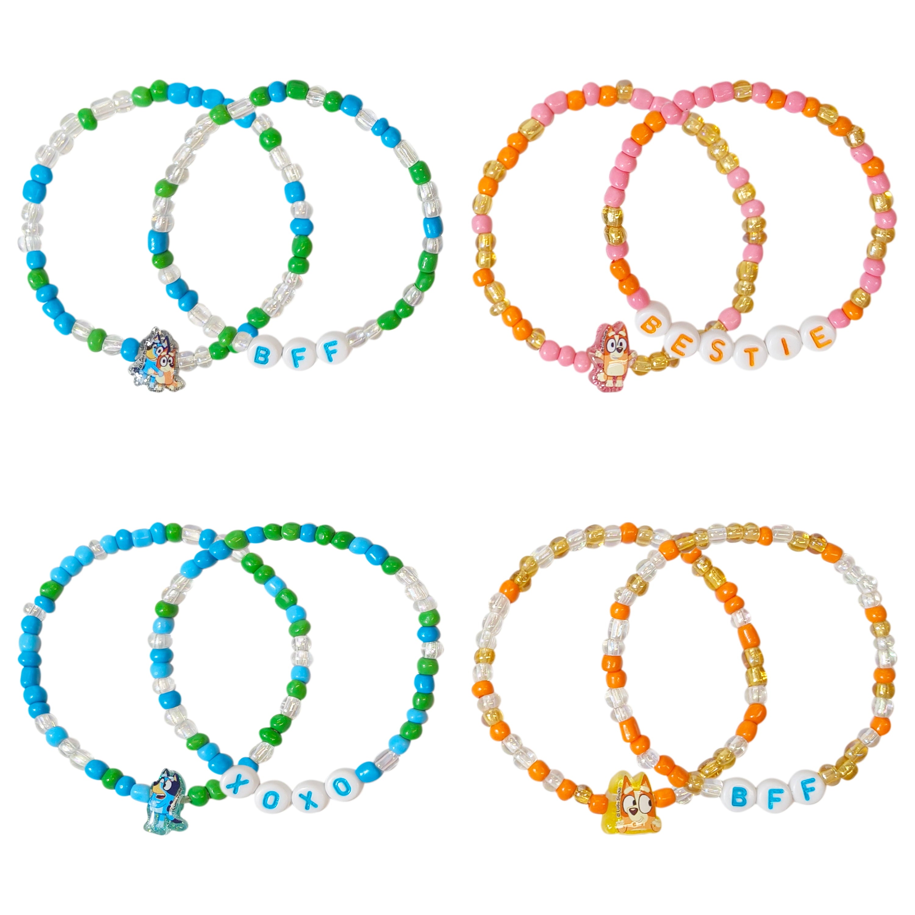 BFF Beaded Bracelets, 8 Different Designs in the Package