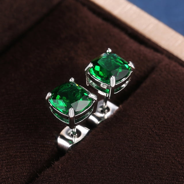 Luxury Solitaire Cubic Zirconia Stud Earrings CZ Simple Versatile Women Band Earring Jewelry