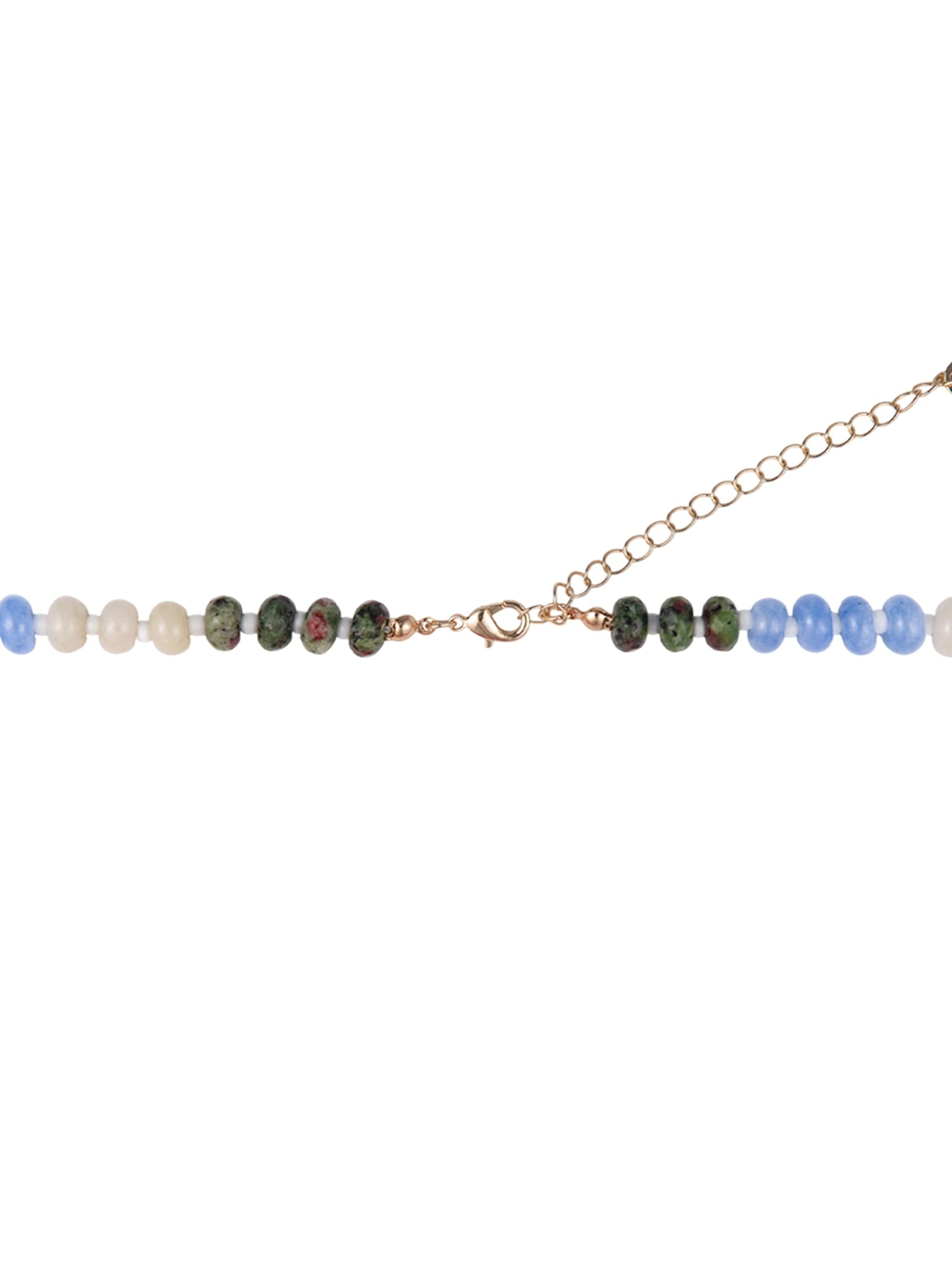 Goldtone Multicolored Bead Initial "A" Necklace