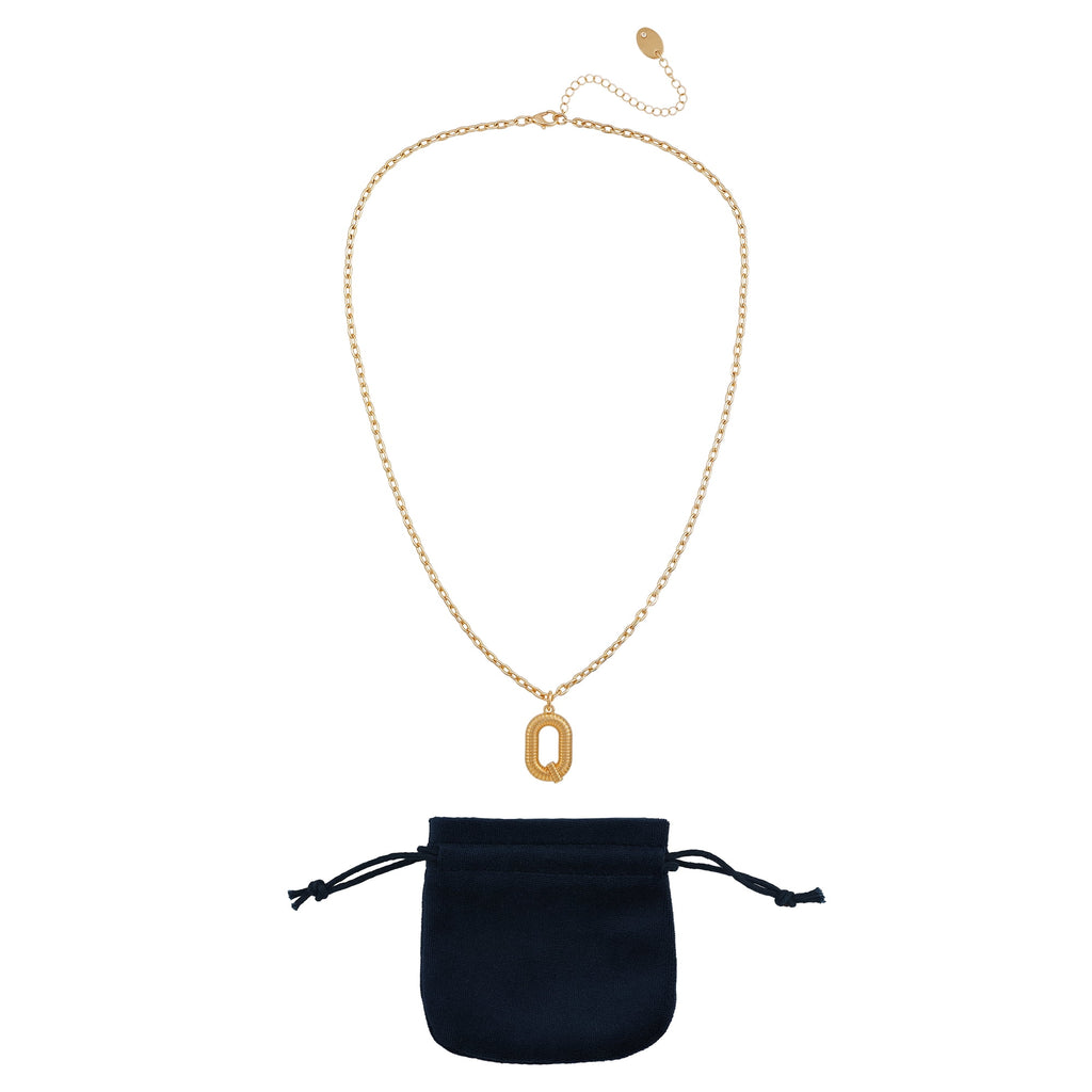 Women's Goldtone Initial E Necklace with Giftable Pouch