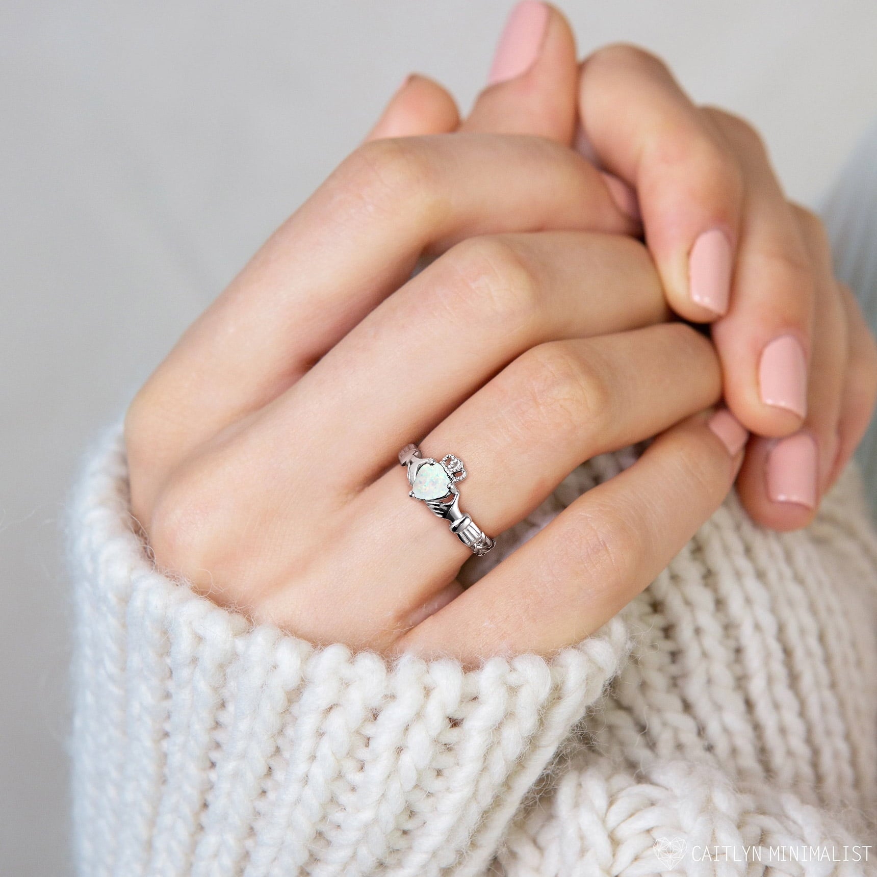 Infinity Celtic Knot Rings for Women 925 Sterling Heart Rings October Pink Tourmaline Rings for Mom Daughter Wife Girlfriend