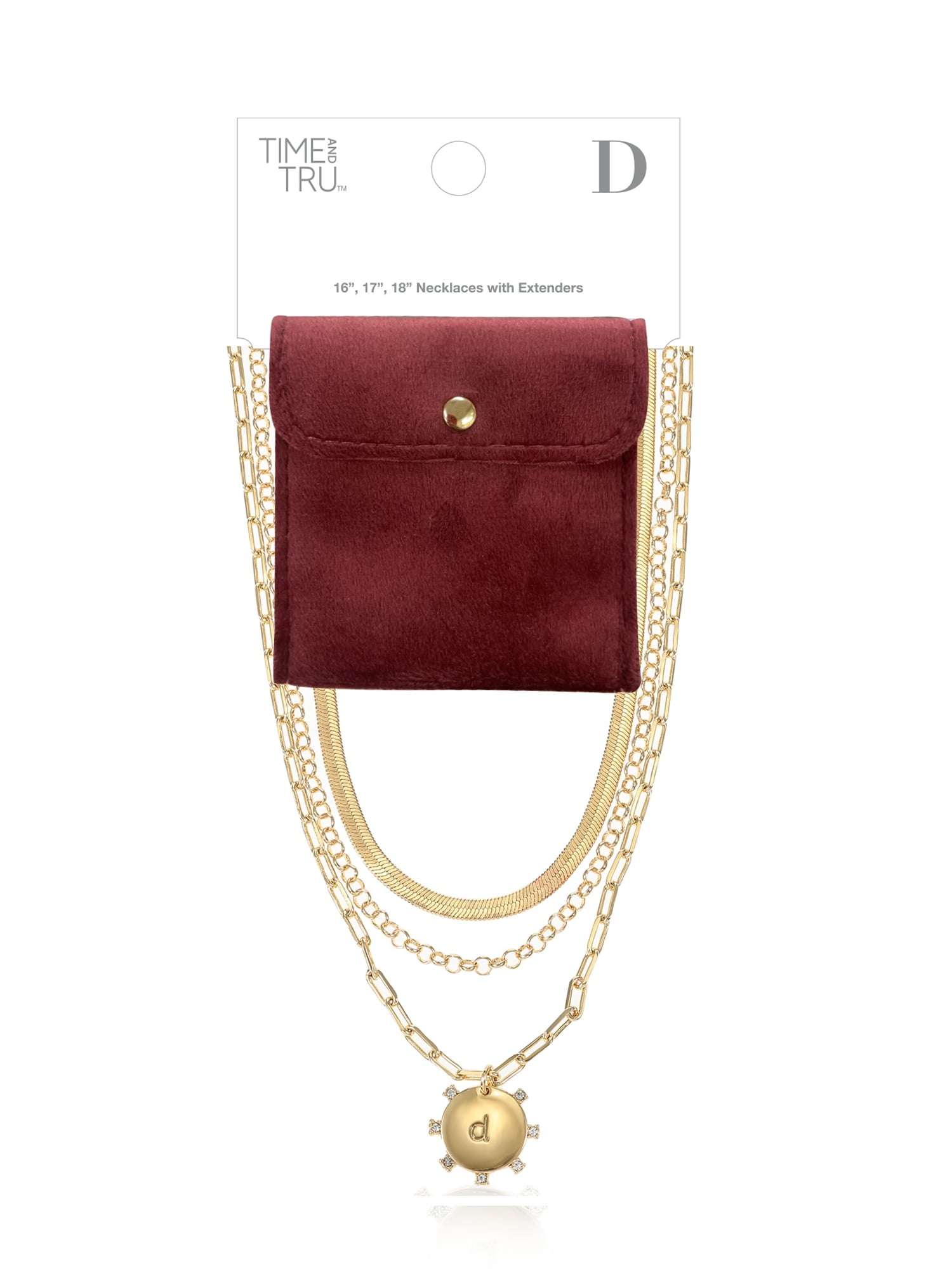 Goldtone Necklace, 3 Piece, Initial J