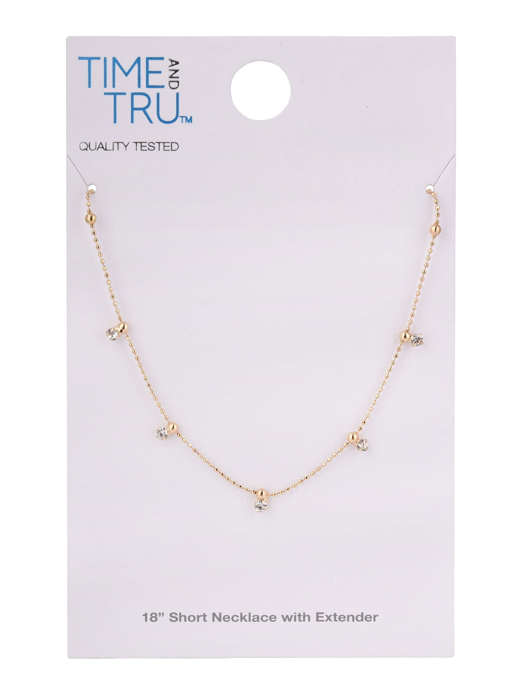 Adult Women's Tone Crystal Dangle Delicate Metal Necklace
