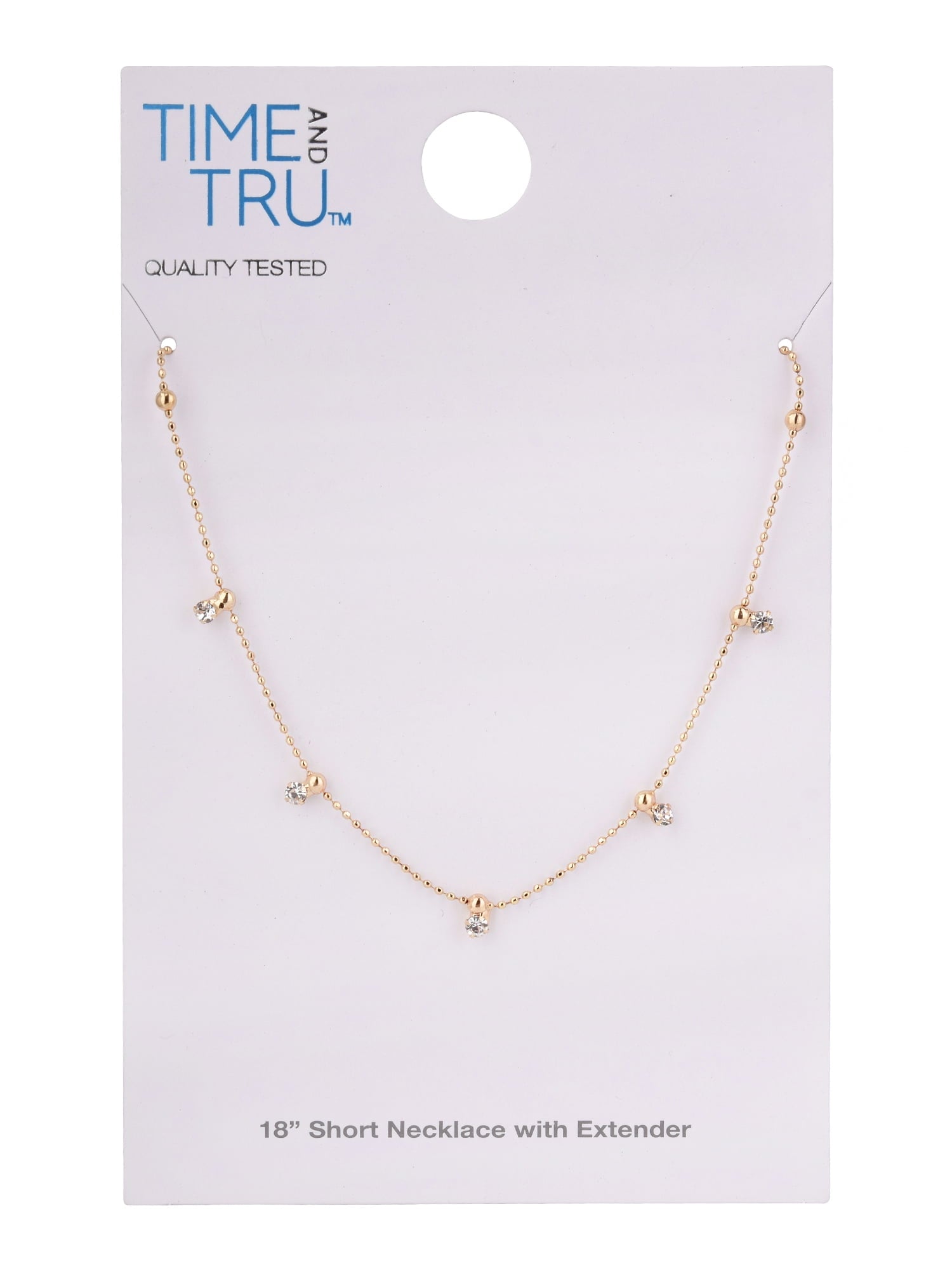 Adult Women's Tone Crystal Dangle Delicate Metal Necklace