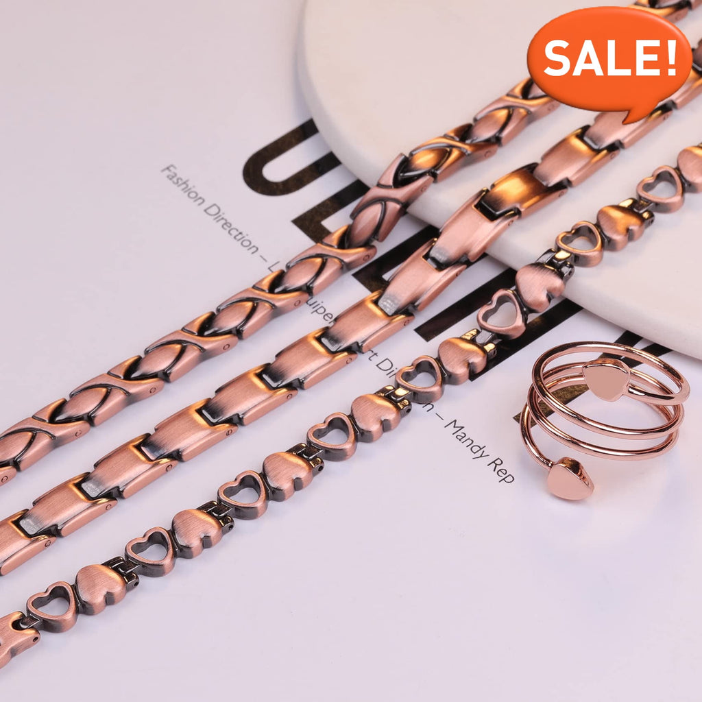 99.99% Solid Copper Magnetic Bracelets for Women