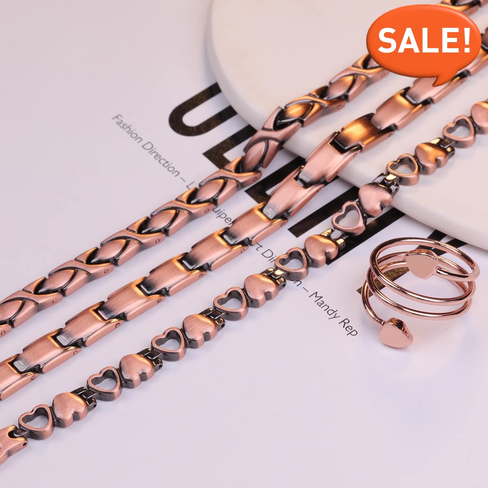 99.99% Solid Copper Magnetic Bracelets for Women