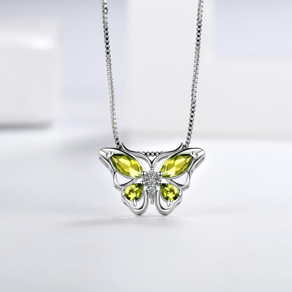 December Tanzanite Blue Butterfly Necklaces 925 Sterling Pendant Jewelry for Women Wife