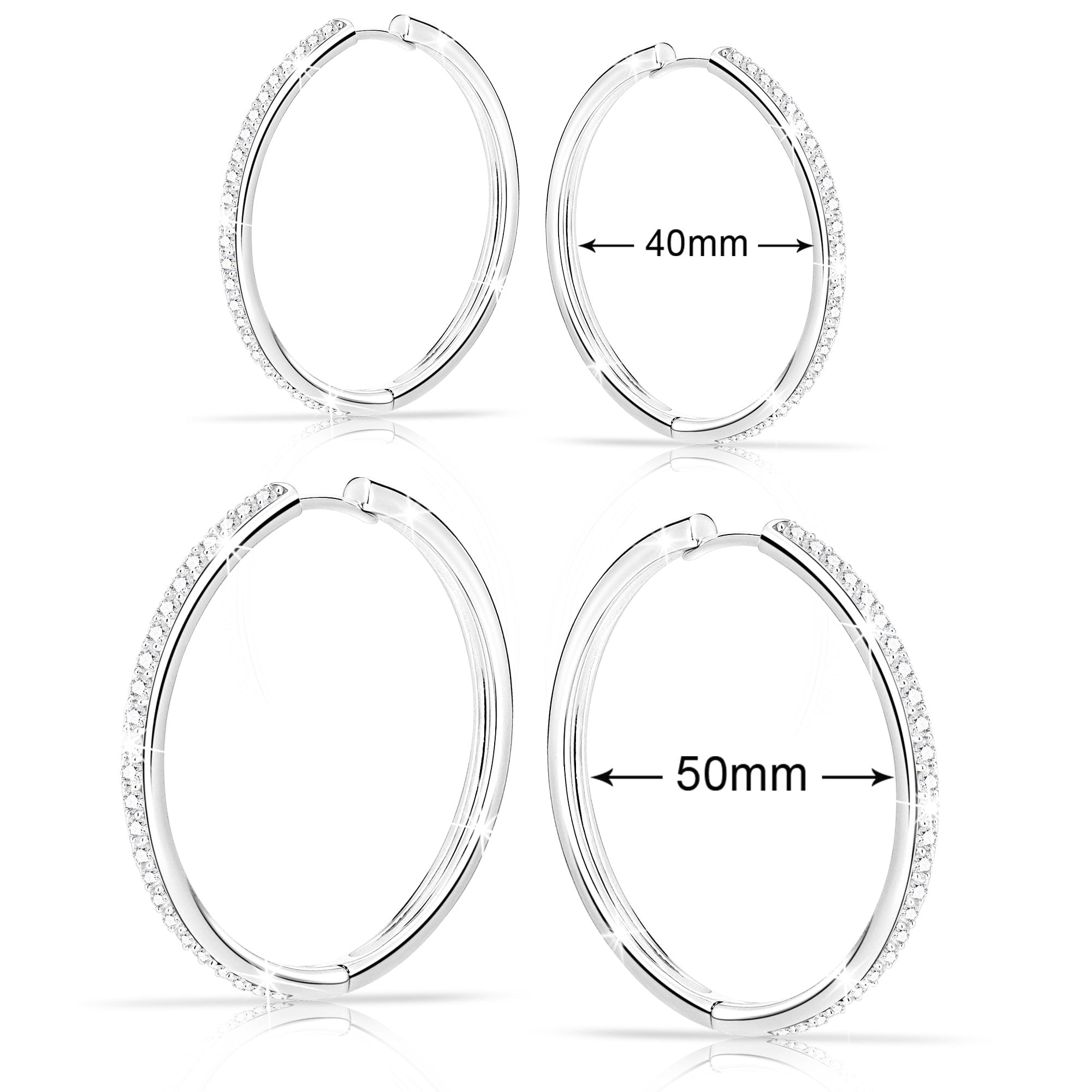 4 Pairs Hoop Earrings for Women CZ Small Huggie Cartilage Post Hypoallergenic Earrings Set for Multiple Piercing Valentines Day Jewelry Gifts Her Teen Mom Wife Lady Adults Ideas