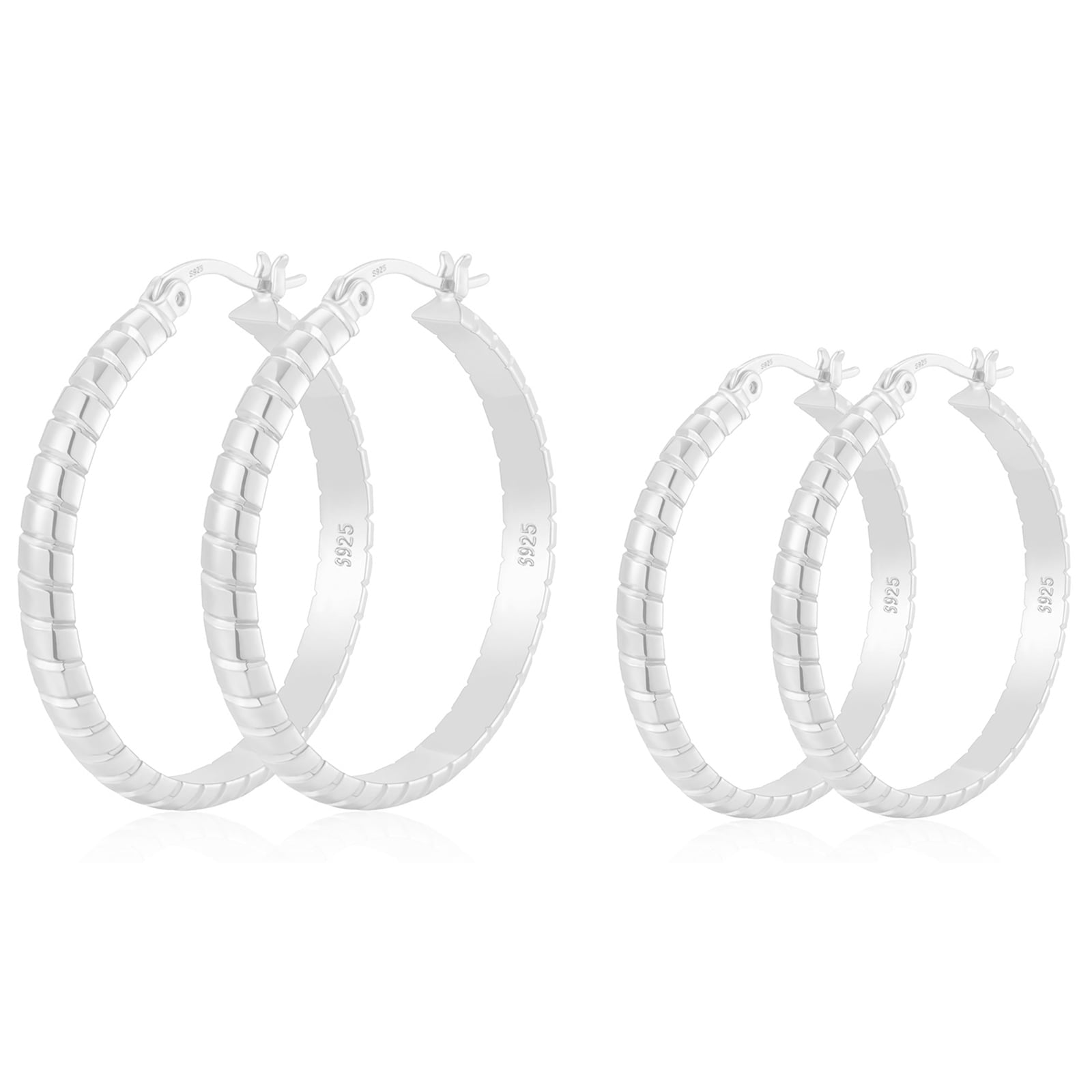 4 Pairs Hoop Earrings for Women CZ Small Huggie Cartilage Post Hypoallergenic Earrings Set for Multiple Piercing Valentines Day Jewelry Gifts Her Teen Mom Wife Lady Adults Ideas
