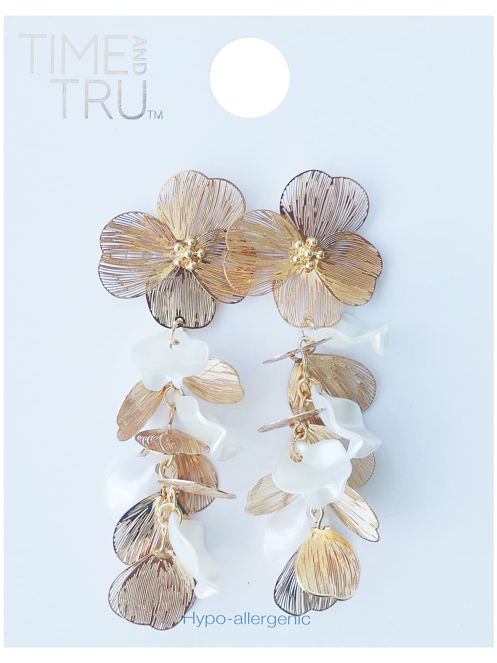 Women's Metal Plated Flower Earring