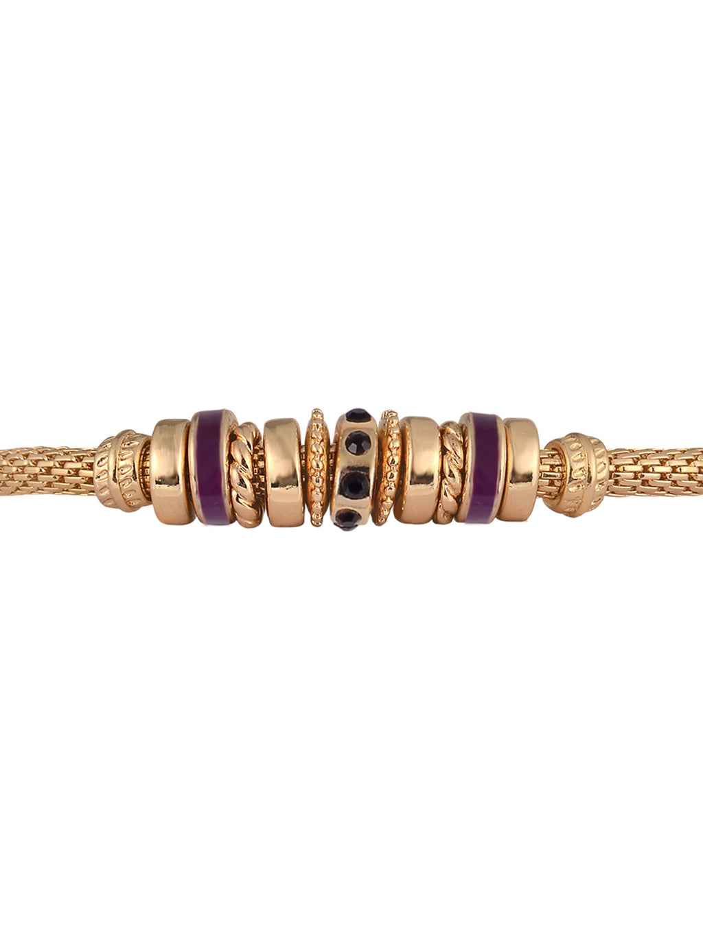 Goldtone Chain with Amethyst "February" Bracelet