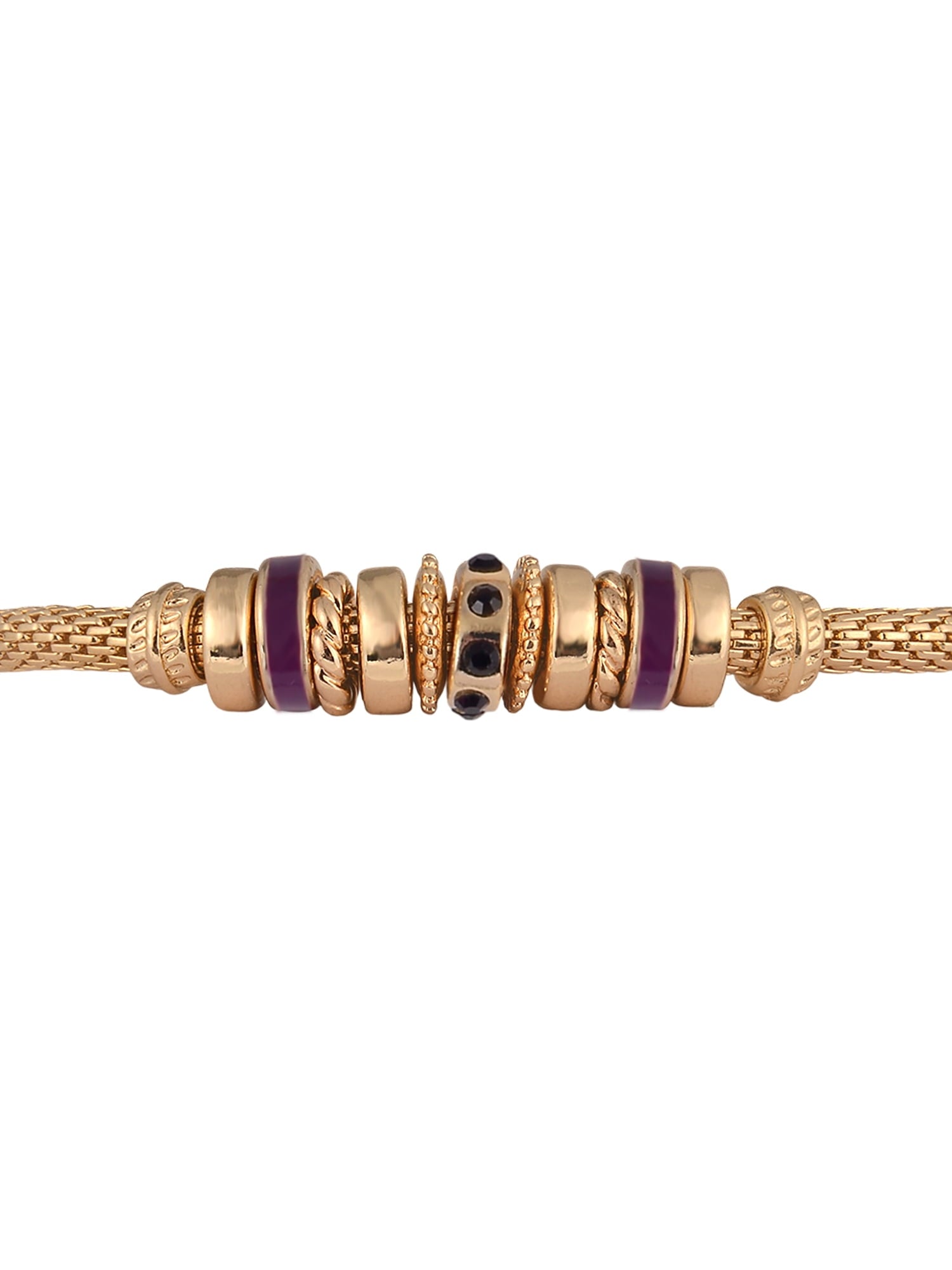 Goldtone Chain with Amethyst "February" Bracelet