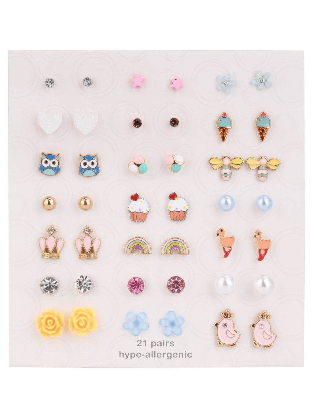 Teen Female Multi Plate 21-Pair Earring Set