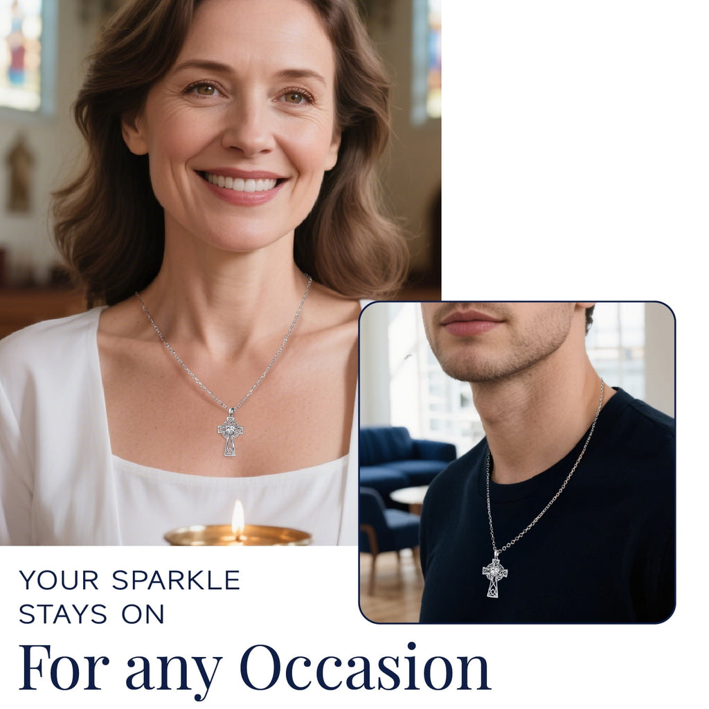 Cross Necklace for Women 1 Cross Pendant 925 Sterling Easter Christian Jewelry Gifts