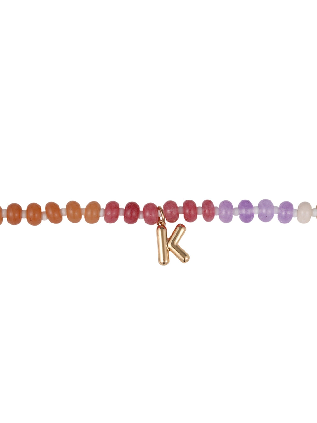 Goldtone Multicolored Bead Initial "A" Necklace