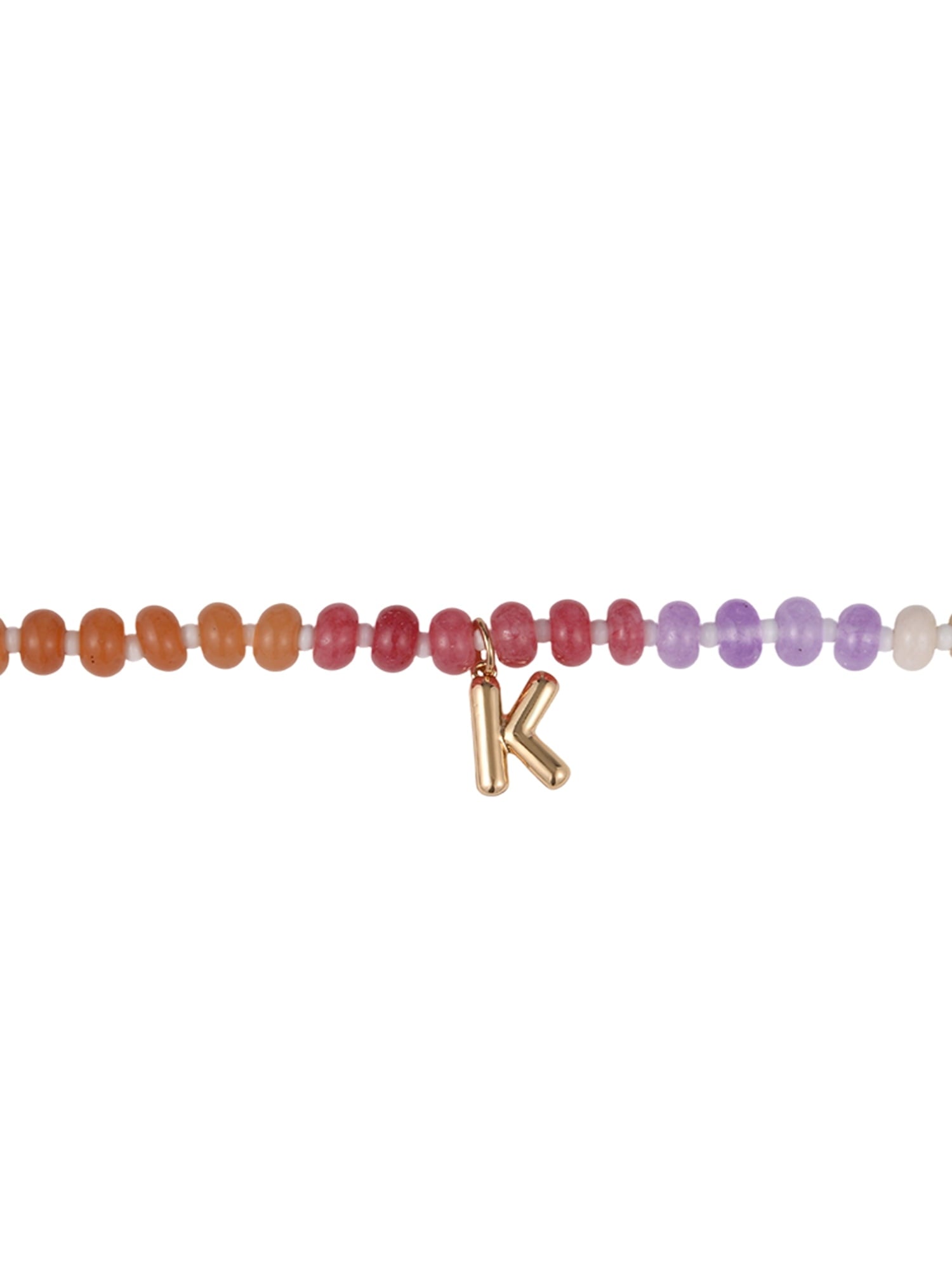 Goldtone Multicolored Bead Initial "A" Necklace