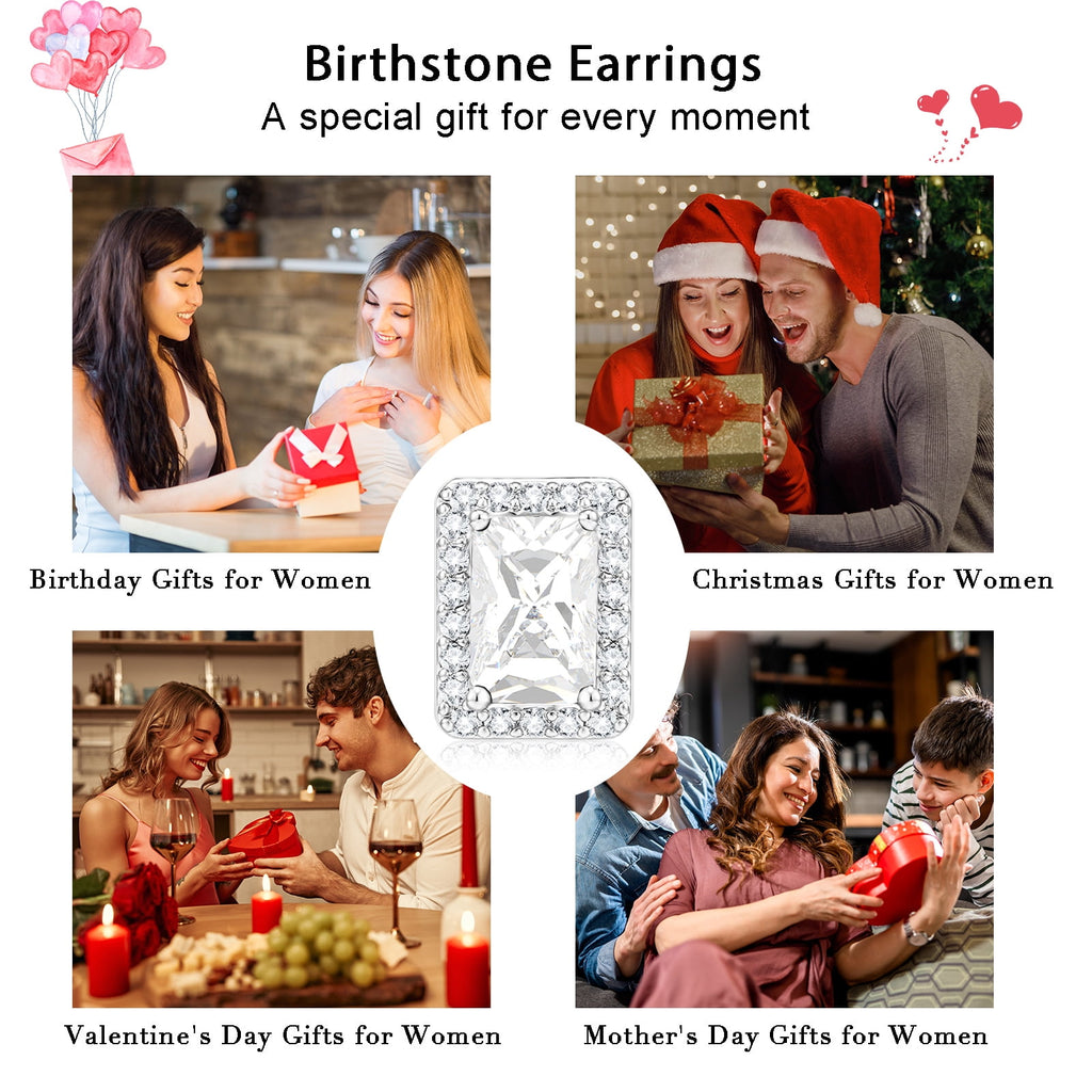 S925 Sterling Plated Heart Necklaces for Women Girls CZ April Pendant with Crystal Easter Basket Stuffers Jewelry Gifts Teen Her Adults Lady Girlfriend Kids