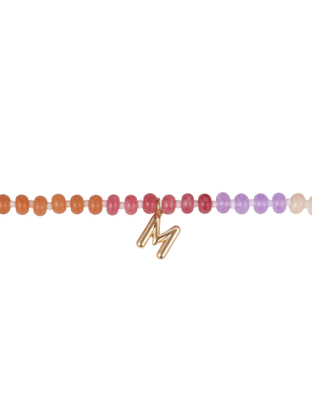 Goldtone Multicolored Bead Initial "A" Necklace