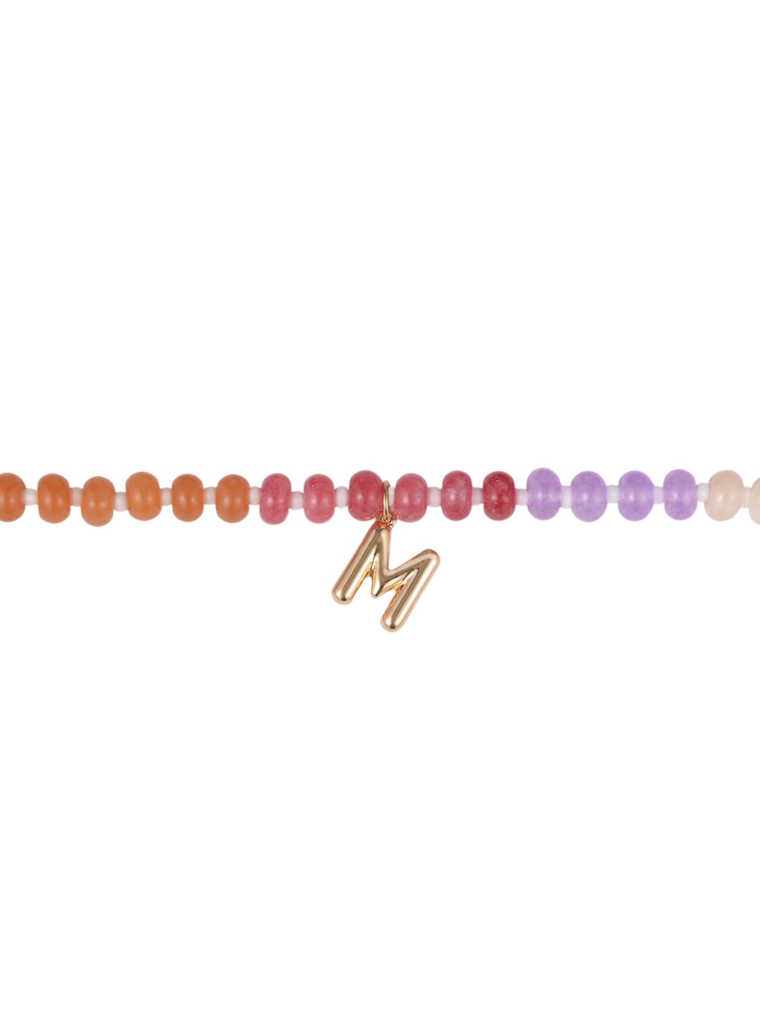 Goldtone Multicolored Bead Initial "A" Necklace