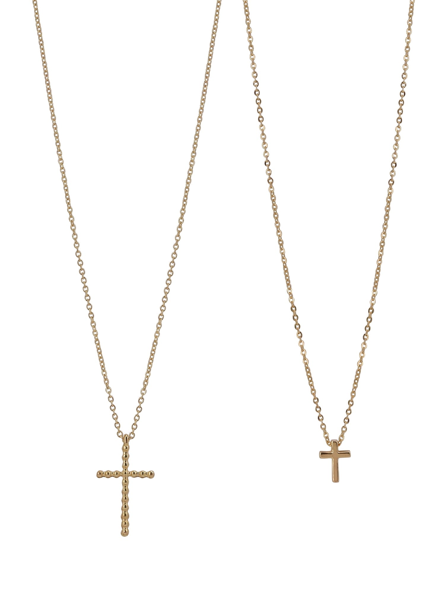 Adult Women's Tone Cross 2 Row Metal Pendant Necklace