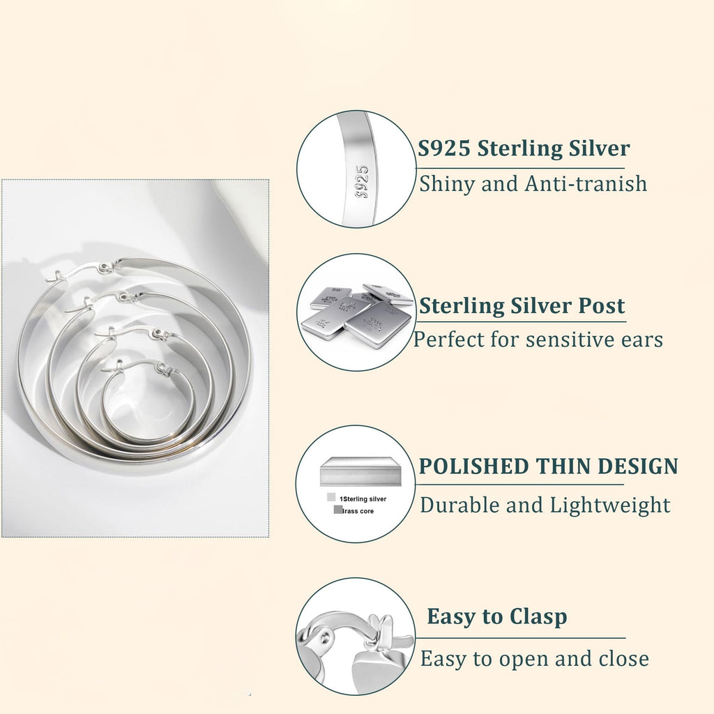4 Pairs Hoop Earrings for Women CZ Small Huggie Cartilage Post Hypoallergenic Earrings Set for Multiple Piercing Valentines Day Jewelry Gifts Her Teen Mom Wife Lady Adults Ideas