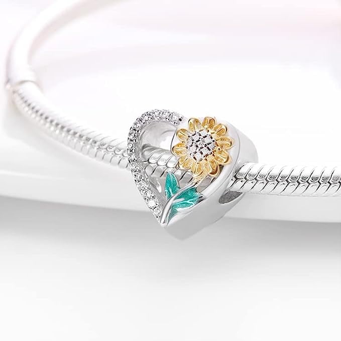 925 Sterling Charm for Bracelets Four Leaf Clover Lucky OpenWork Bead Charm Women Bracelet Charm