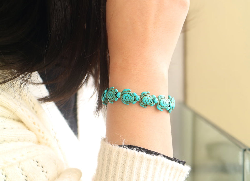 Turquoise Hawaiian Sea Turtle Bracelet