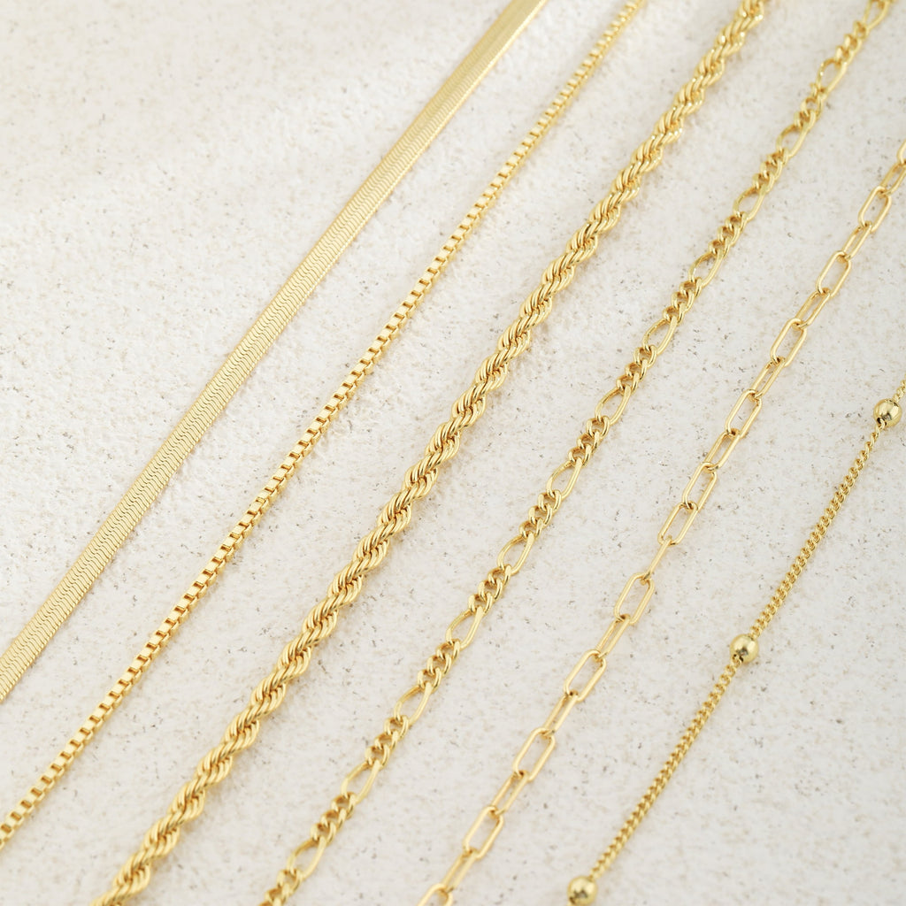 6PCS Bracelets for Women 14K Plated Dainty Layered Stacking Jewelry Set Gifts