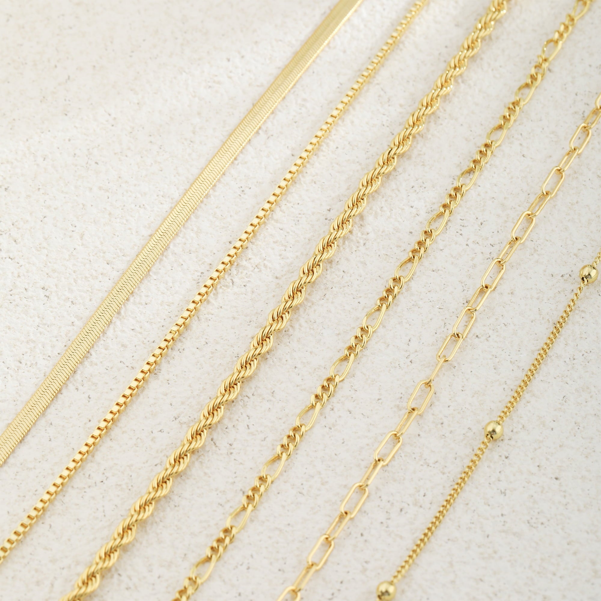 6PCS Bracelets for Women 14K Plated Dainty Layered Stacking Jewelry Set Gifts