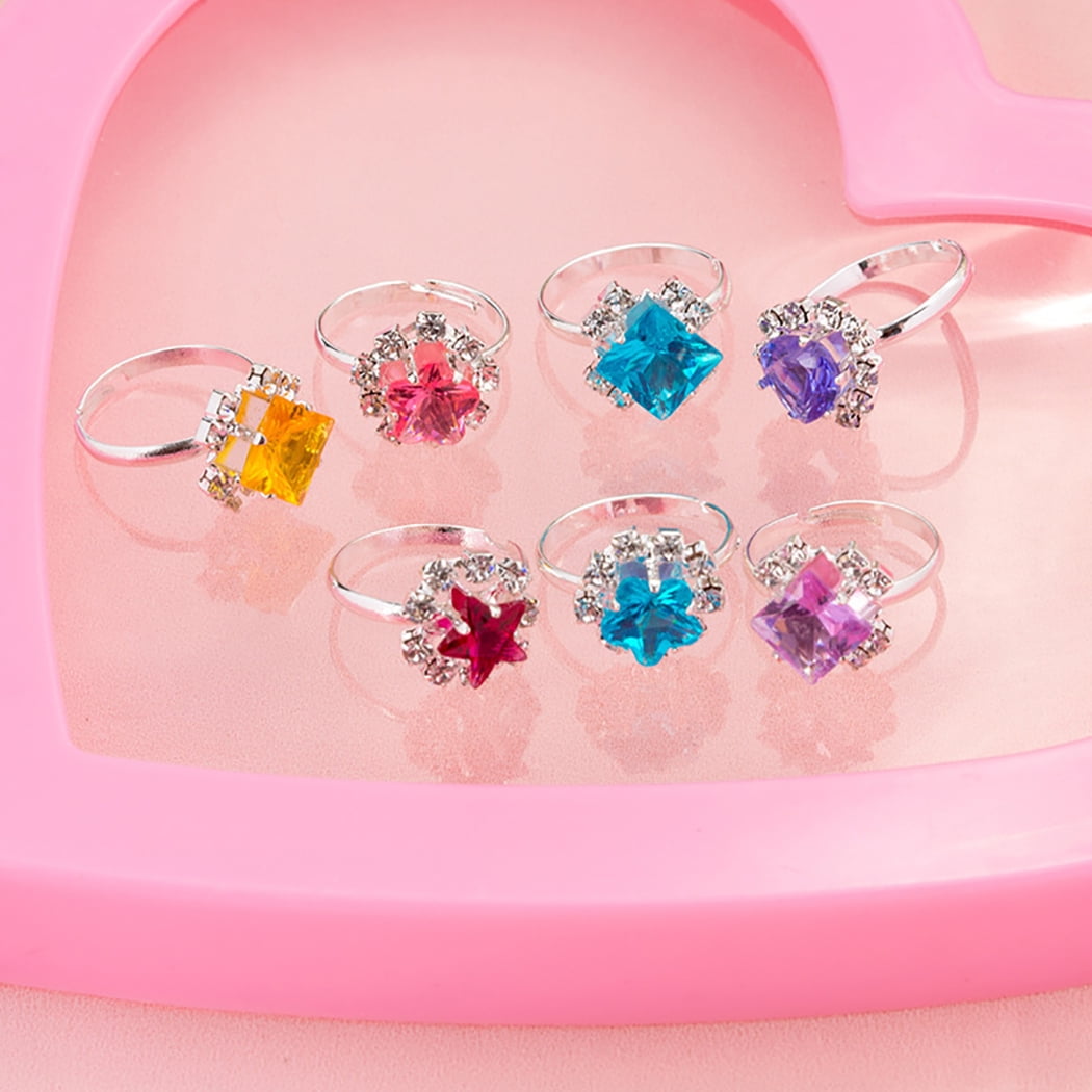 Multicolor Cartoon Adjustable Rings, Jewelry, 0.59 in, 36 Count