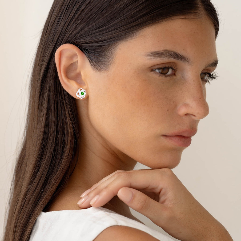 18K White Plated Stud Earrings for Women Girls CZ S925 Sterling Post April Earrings with Crystal Easter Basket Stuffers Jewelry Gifts Teen Kids Adults Ideas