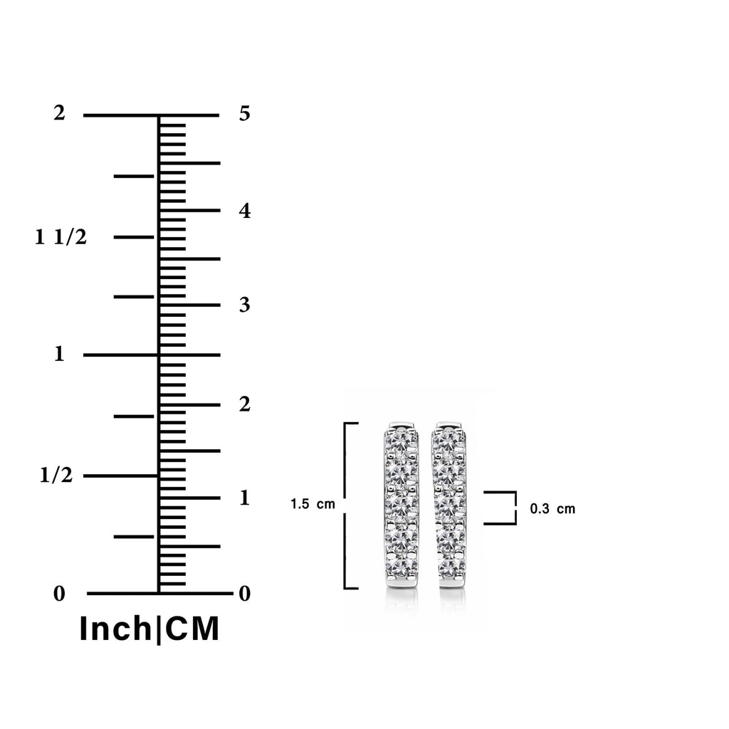 2 April - Cubic Zirconia Hoop Earrings - Multicolor Earrings in 18K White Plating for Women