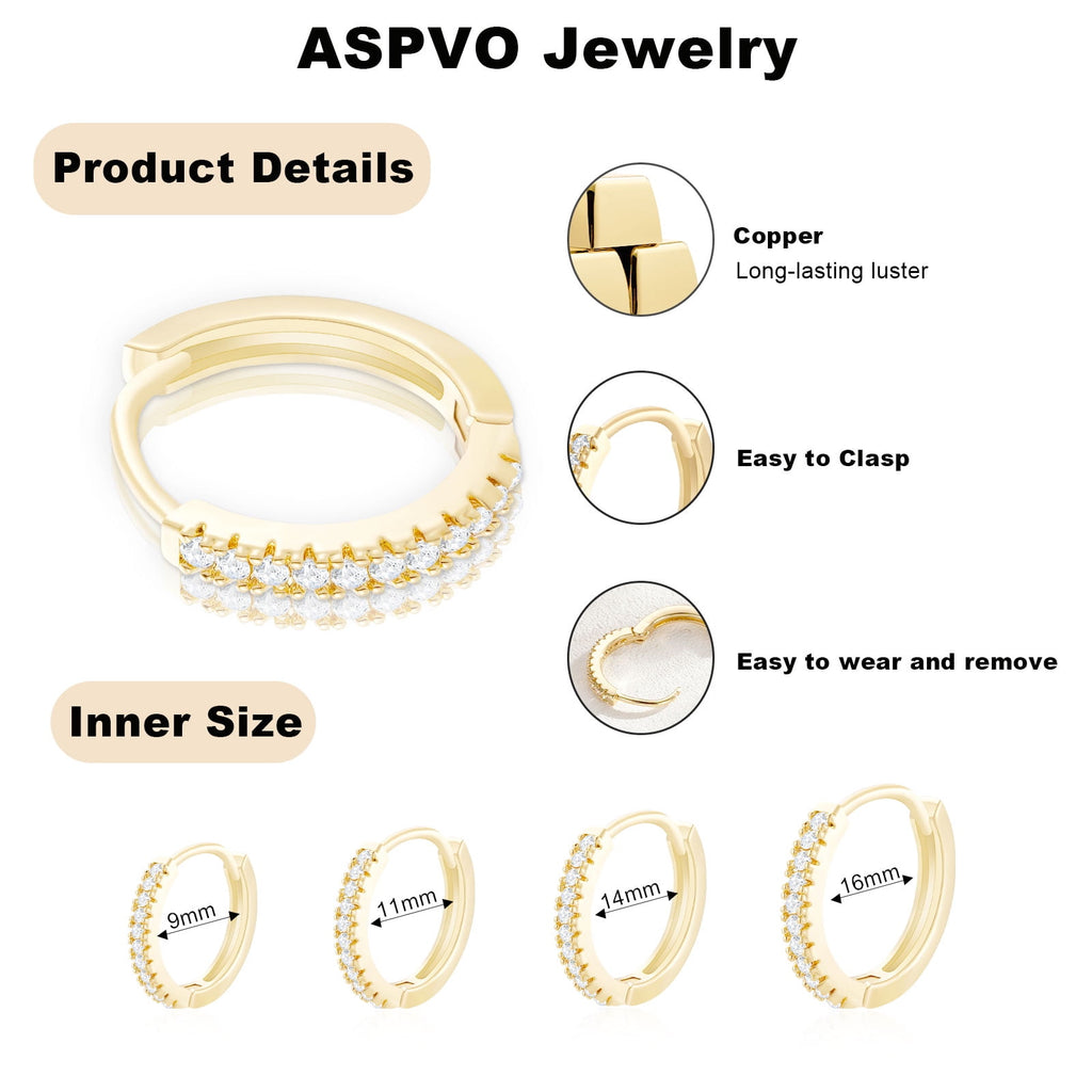 4 Pairs Hoop Earrings for Women CZ Small Huggie Cartilage Post Hypoallergenic Earrings Set for Multiple Piercing Valentines Day Jewelry Gifts Her Teen Mom Wife Lady Adults Ideas