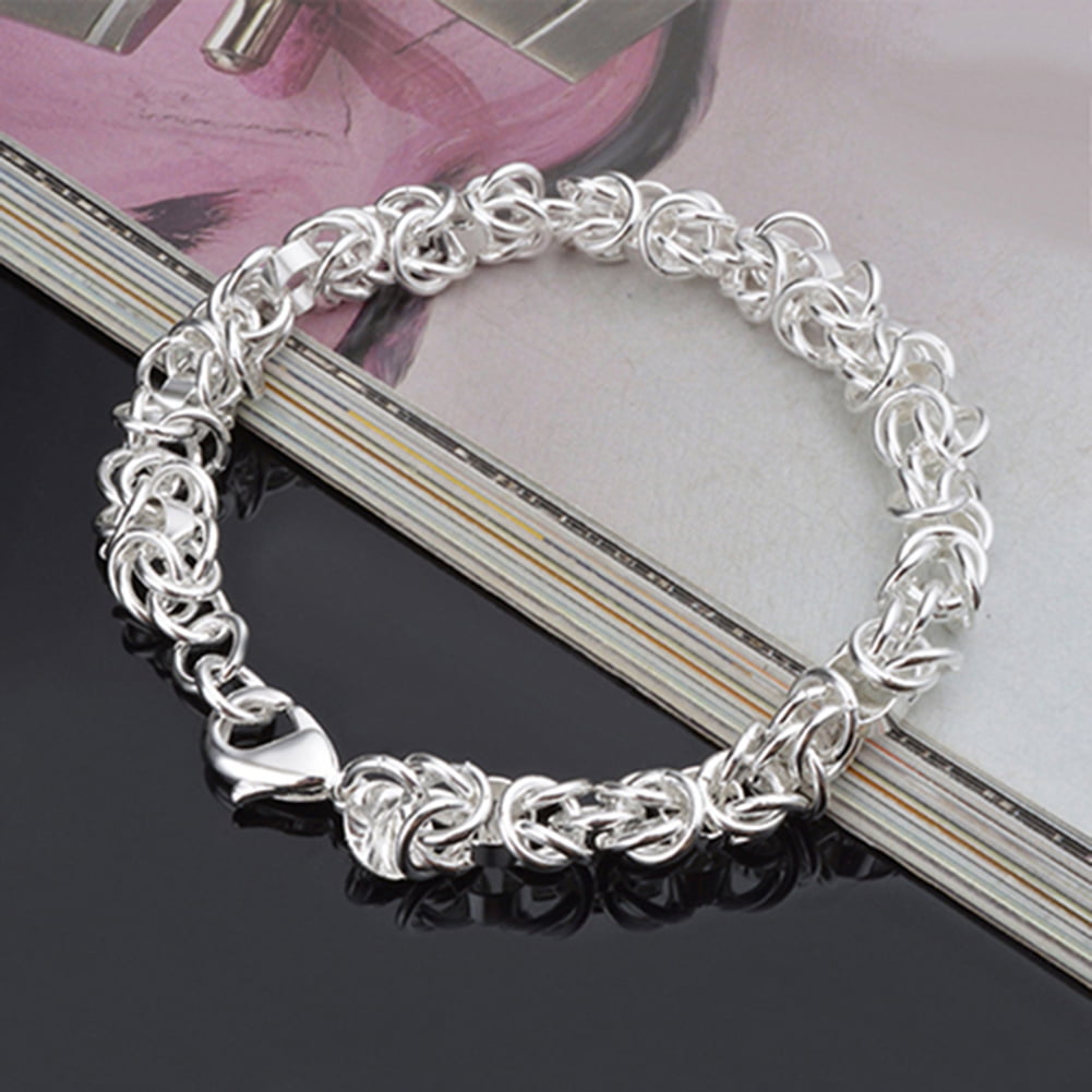 Women's 925 Sterling Bracelet Bangle Chain Banquet Jewelry